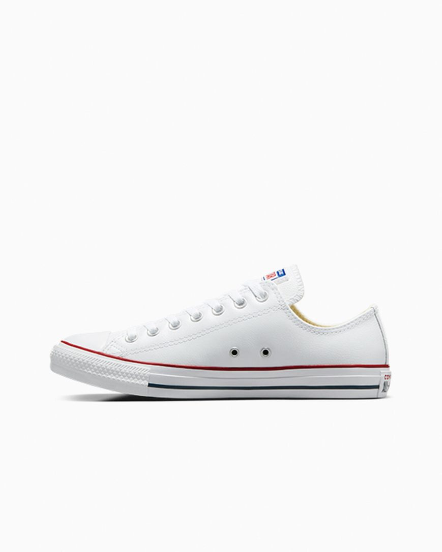 Tenis Converse Chuck Taylor All Star Couro Cano Baixo Feminino Branco | PT R0509T4